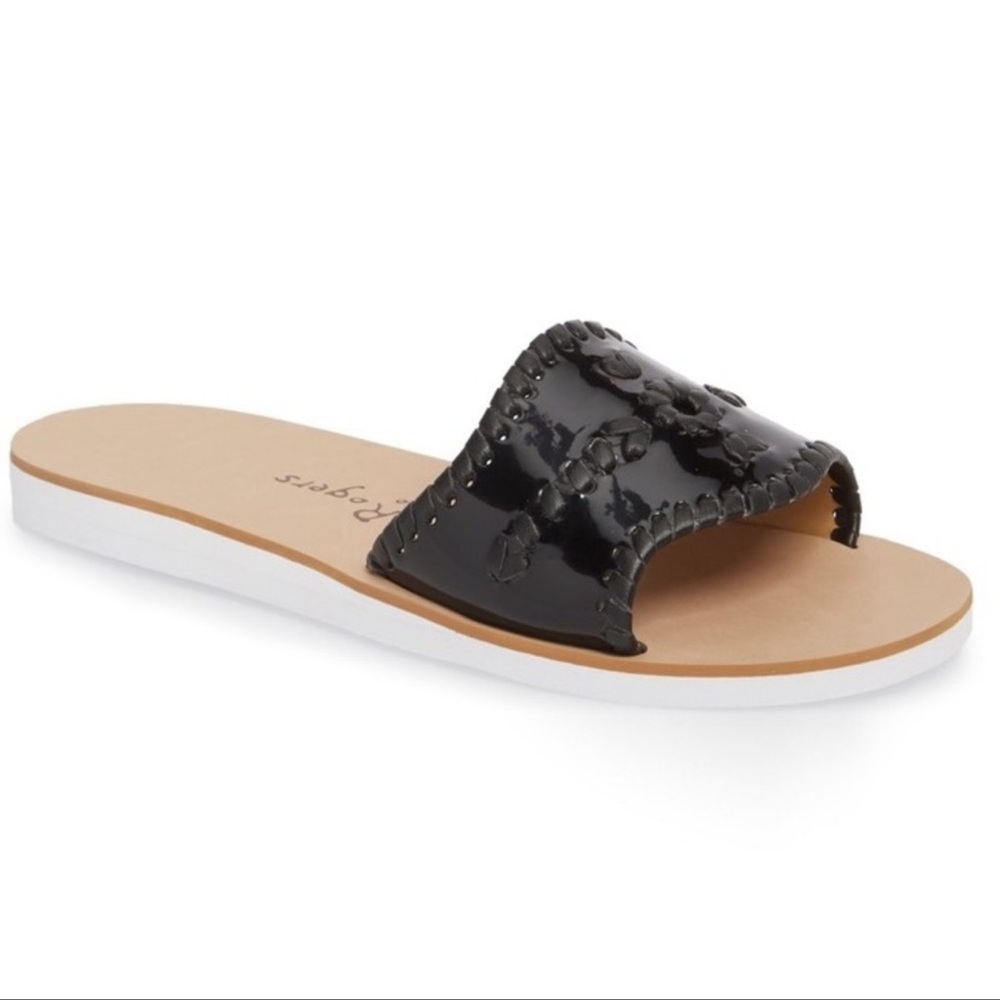 EUC Jack Rogers Black Slide Sandals